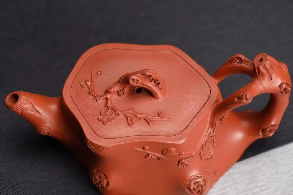 Full Handmade Yixing Zisha Teapot [Plum Tree Trunk Pot] (Zhu Ni - 250ml) - YIQIN TEA HOUSE | yiqinteahouse.com | 200-300ml, full handmade zisha teapot, new arrival, teapot, teaware