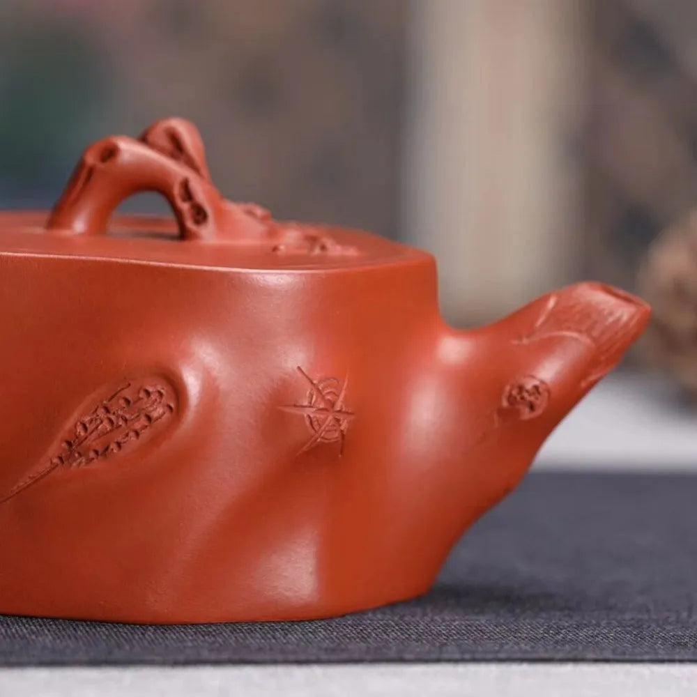 Full Handmade Yixing Zisha Teapot [Plum Tree Trunk Pot] (Zhu Ni - 250ml) - YIQIN TEA HOUSE | yiqinteahouse.com | 200-300ml, full handmade zisha teapot, new arrival, teapot, teaware