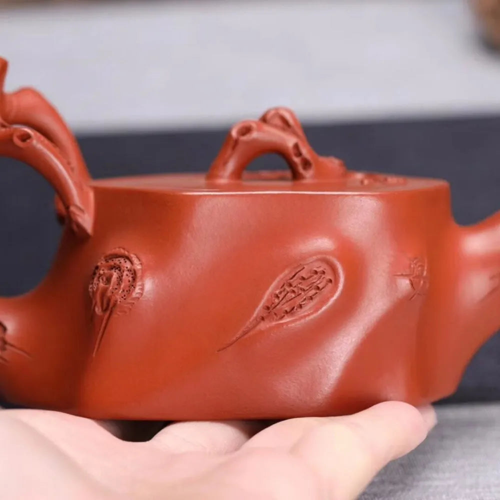 Full Handmade Yixing Zisha Teapot [Plum Tree Trunk Pot] (Zhu Ni - 250ml) - YIQIN TEA HOUSE | yiqinteahouse.com | 200-300ml, full handmade zisha teapot, new arrival, teapot, teaware