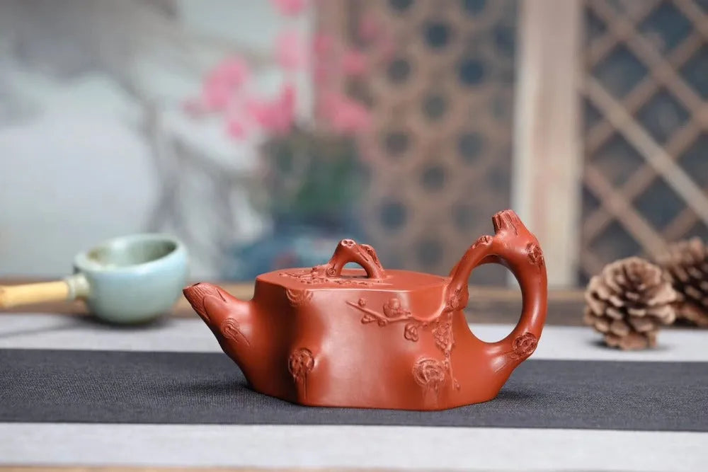 Full Handmade Yixing Zisha Teapot [Plum Tree Trunk Pot] (Zhu Ni - 250ml) - YIQIN TEA HOUSE | yiqinteahouse.com | 200-300ml, full handmade zisha teapot, new arrival, teapot, teaware