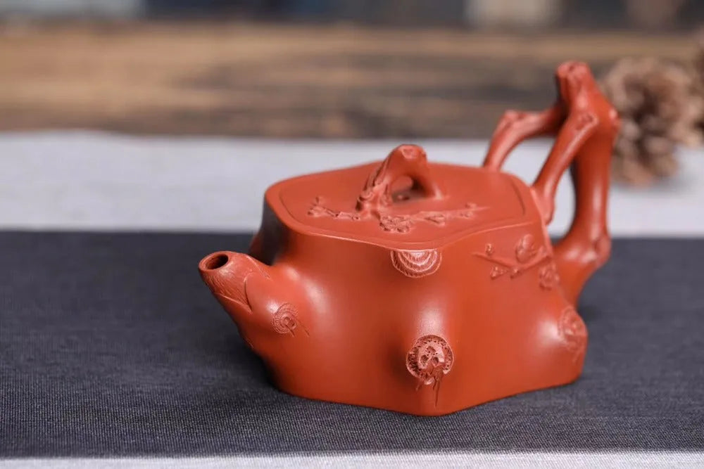 Full Handmade Yixing Zisha Teapot [Plum Tree Trunk Pot] (Zhu Ni - 250ml) - YIQIN TEA HOUSE | yiqinteahouse.com | 200-300ml, full handmade zisha teapot, new arrival, teapot, teaware