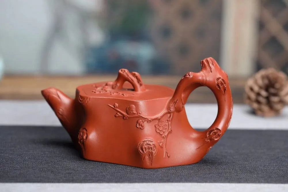 Full Handmade Yixing Zisha Teapot [Plum Tree Trunk Pot] (Zhu Ni - 250ml) - YIQIN TEA HOUSE | yiqinteahouse.com | 200-300ml, full handmade zisha teapot, new arrival, teapot, teaware