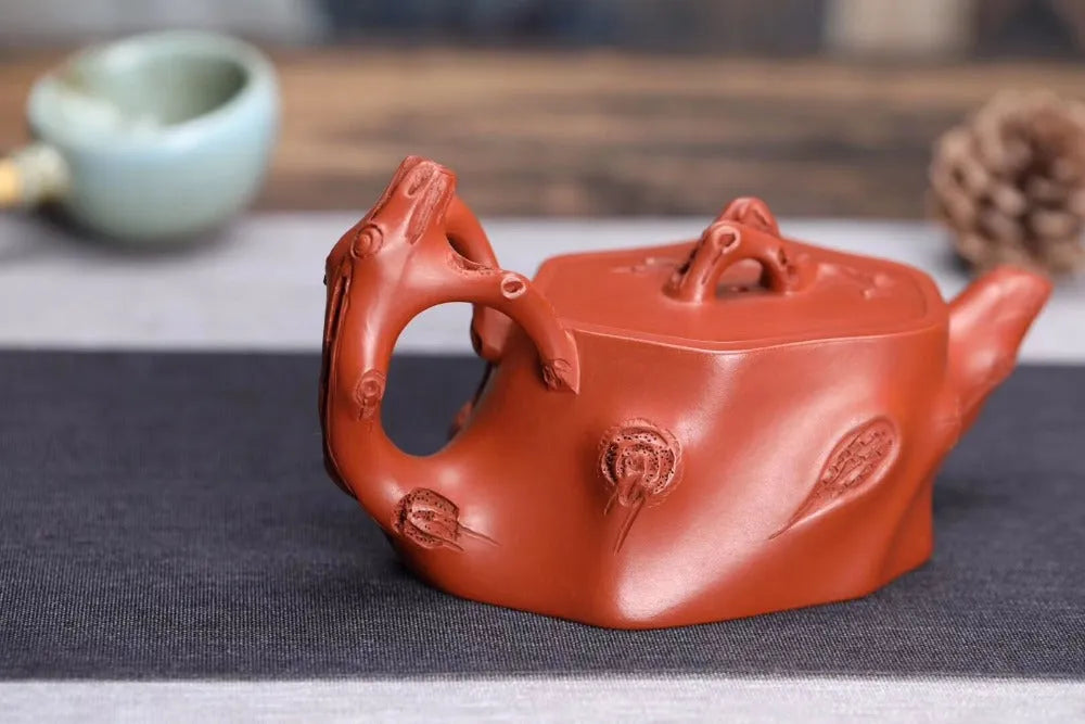 Full Handmade Yixing Zisha Teapot [Plum Tree Trunk Pot] (Zhu Ni - 250ml) - YIQIN TEA HOUSE | yiqinteahouse.com | 200-300ml, full handmade zisha teapot, new arrival, teapot, teaware