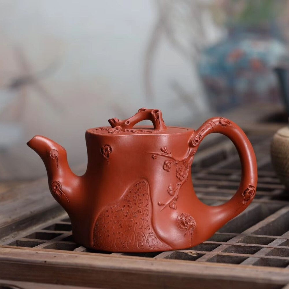 Full Handmade Yixing Zisha Teapot [Plum Tree Trunk Pot] (Zhu Ni - 300ml) - YIQIN TEA HOUSE | yiqinteahouse.com | 200-300ml, full handmade zisha teapot, new arrival, teapot, teaware