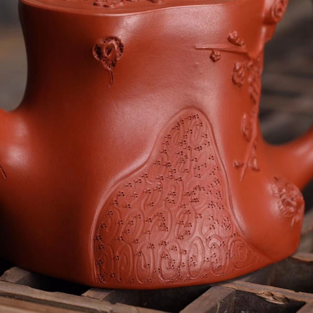 Full Handmade Yixing Zisha Teapot [Plum Tree Trunk Pot] (Zhu Ni - 300ml) - YIQIN TEA HOUSE | yiqinteahouse.com | 200-300ml, full handmade zisha teapot, new arrival, teapot, teaware