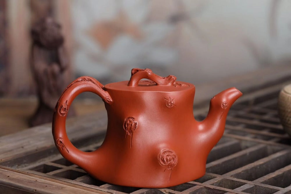 Full Handmade Yixing Zisha Teapot [Plum Tree Trunk Pot] (Zhu Ni - 300ml) - YIQIN TEA HOUSE | yiqinteahouse.com | 200-300ml, full handmade zisha teapot, new arrival, teapot, teaware