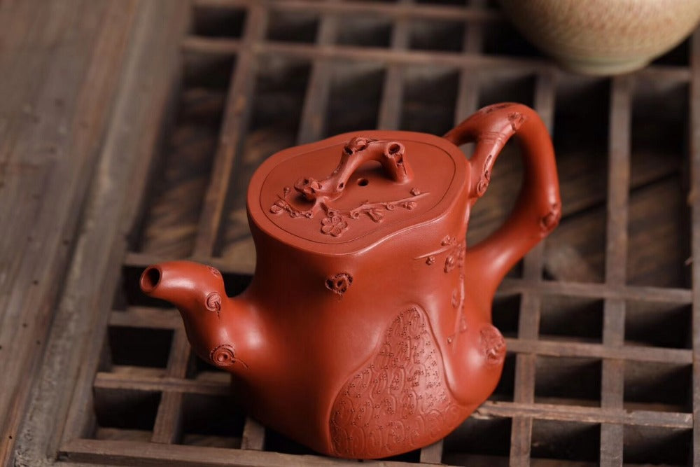 Full Handmade Yixing Zisha Teapot [Plum Tree Trunk Pot] (Zhu Ni - 300ml) - YIQIN TEA HOUSE | yiqinteahouse.com | 200-300ml, full handmade zisha teapot, new arrival, teapot, teaware