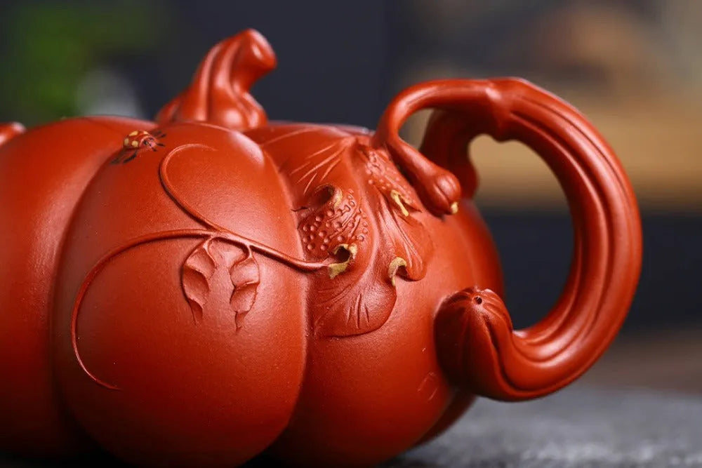 Full Handmade Yixing Zisha Teapot [Pumpkin Pot] (Qing Shui Ni - 280ml) - YIQIN TEA HOUSE | yiqinteahouse.com | 200-300ml, full handmade zisha teapot, new arrival, teapot, teaware