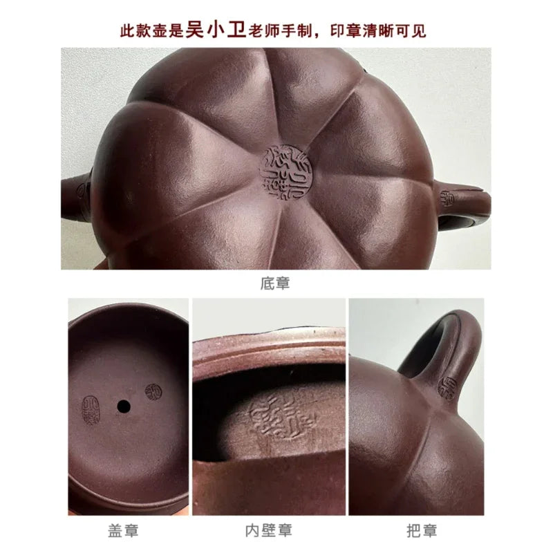 Teko Zisha Yixing Buatan Tangan Sepenuhnya [Labu] (Zi Ni - 380ml)