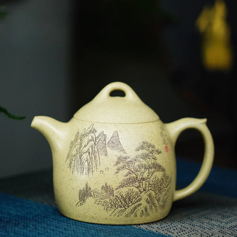 Full Handmade Yixing Zisha Teapot [Qin Quan Pot] (Bensan Lu Ni - 260ml) - YIQIN TEA HOUSE | yiqinteahouse.com | 200-300ml, full handmade zisha teapot, teapot, teaware