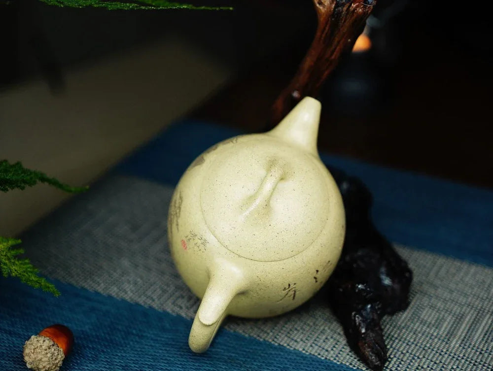 Full Handmade Yixing Zisha Teapot [Qin Quan Pot] (Bensan Lu Ni - 260ml) - YIQIN TEA HOUSE | yiqinteahouse.com | 200-300ml, full handmade zisha teapot, teapot, teaware