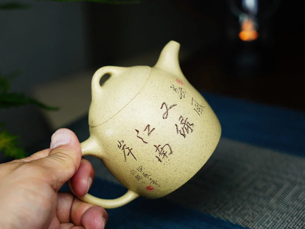 Full Handmade Yixing Zisha Teapot [Qin Quan Pot] (Bensan Lu Ni - 260ml) - YIQIN TEA HOUSE | yiqinteahouse.com | 200-300ml, full handmade zisha teapot, teapot, teaware