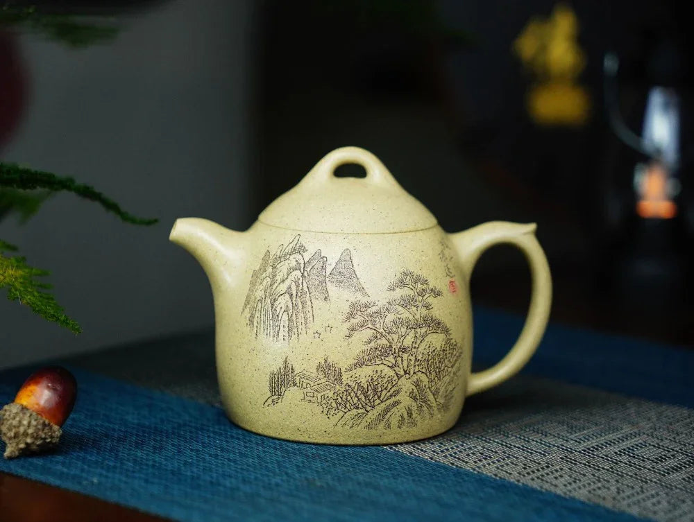 Full Handmade Yixing Zisha Teapot [Qin Quan Pot] (Bensan Lu Ni - 260ml) - YIQIN TEA HOUSE | yiqinteahouse.com | 200-300ml, full handmade zisha teapot, teapot, teaware