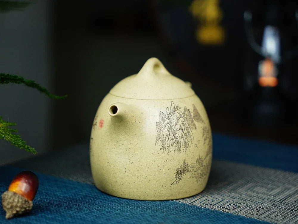 Full Handmade Yixing Zisha Teapot [Qin Quan Pot] (Bensan Lu Ni - 260ml) - YIQIN TEA HOUSE | yiqinteahouse.com | 200-300ml, full handmade zisha teapot, teapot, teaware