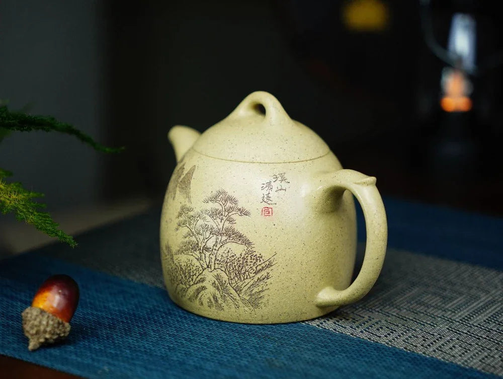 Full Handmade Yixing Zisha Teapot [Qin Quan Pot] (Bensan Lu Ni - 260ml) - YIQIN TEA HOUSE | yiqinteahouse.com | 200-300ml, full handmade zisha teapot, teapot, teaware