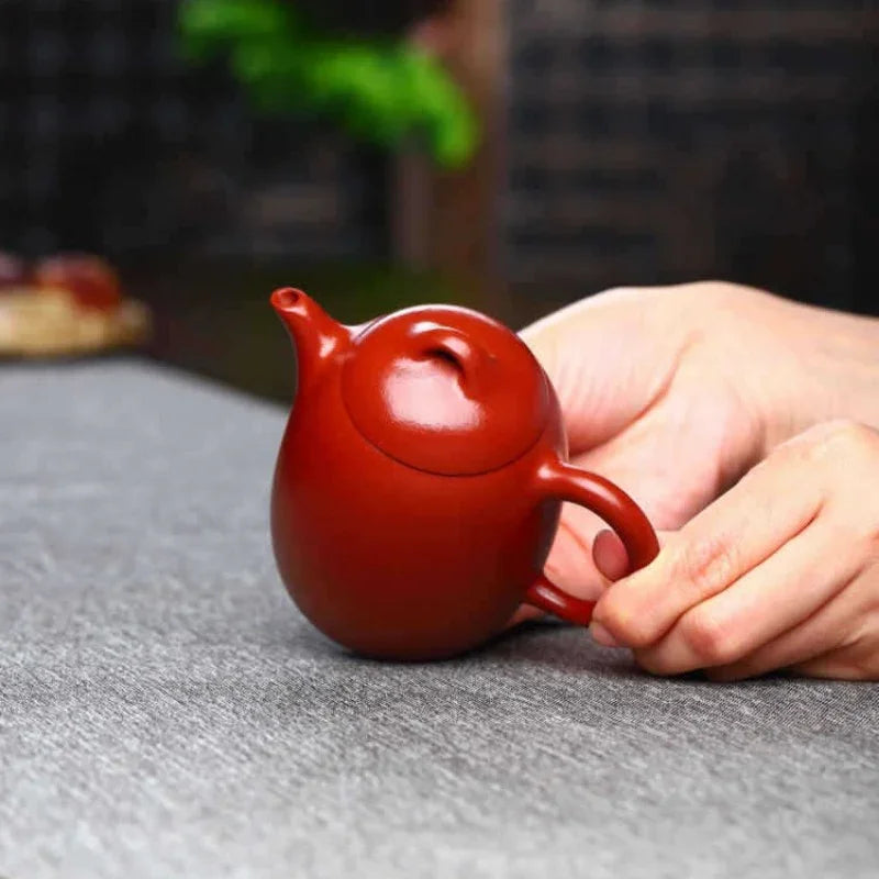 Teko Zisha Yixing Buatan Tangan Sepenuhnya [Periuk Qin Quan] (Dahongpao - 180ml)