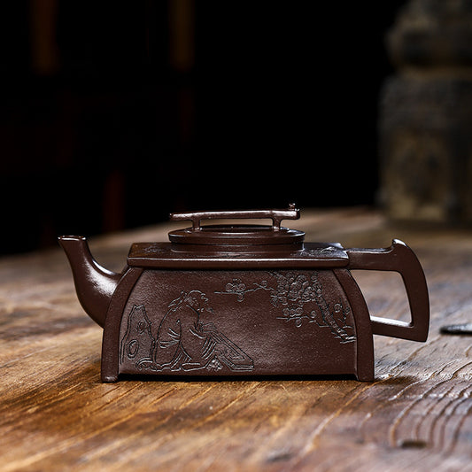 Full Handmade Yixing Zisha Teapot [Qin Zun] (Lao Zi Ni - 450ml) - YIQIN TEA HOUSE | yiqinteahouse.com | >300ml, full handmade zisha teapot, new arrival, teapot, teaware