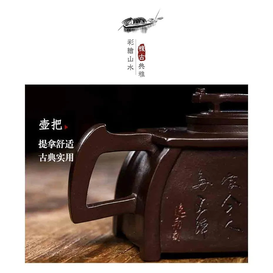 Full Handmade Yixing Zisha Teapot [Qin Zun] (Lao Zi Ni - 450ml) - YIQIN TEA HOUSE | yiqinteahouse.com | >300ml, full handmade zisha teapot, new arrival, teapot, teaware