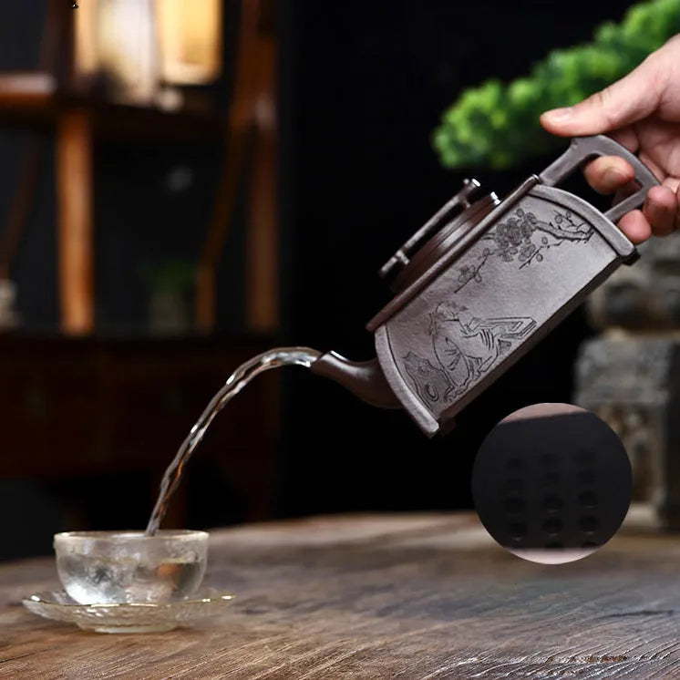 Full Handmade Yixing Zisha Teapot [Qin Zun] (Lao Zi Ni - 450ml) - YIQIN TEA HOUSE | yiqinteahouse.com | >300ml, full handmade zisha teapot, new arrival, teapot, teaware