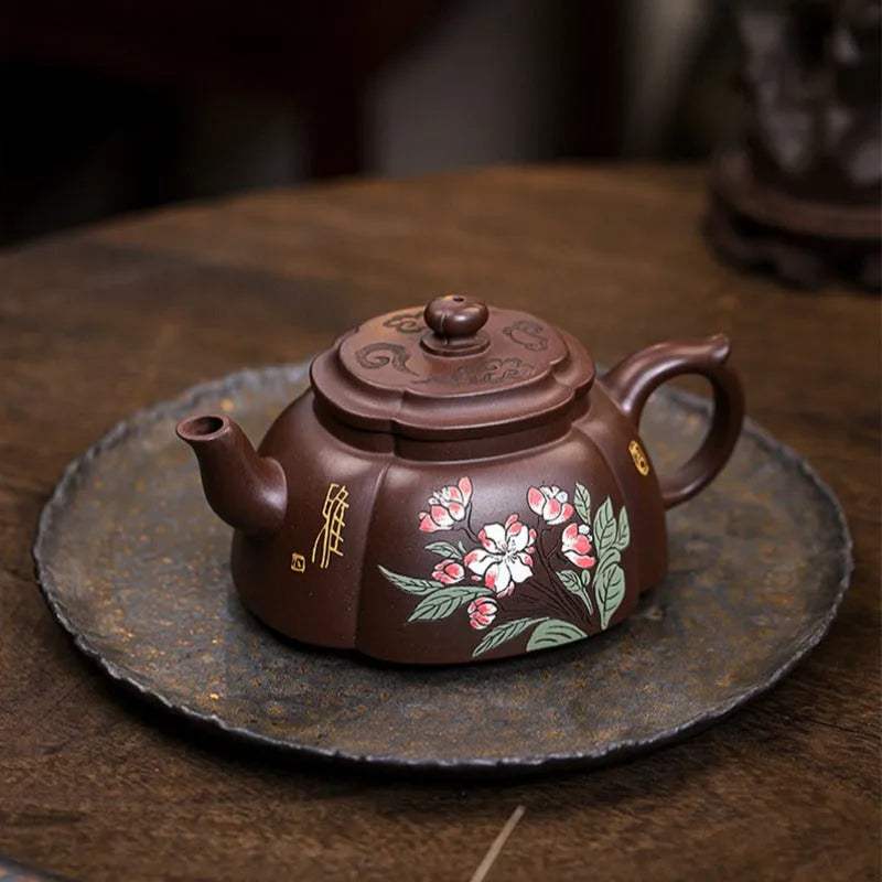 Full Handmade Yixing Zisha Teapot [Qing Xiang Hai Tang] (Zi Jia Ni - 350ml) - YIQIN TEA HOUSE | yiqinteahouse.com | >300ml, full handmade zisha teapot, teapot, teaware