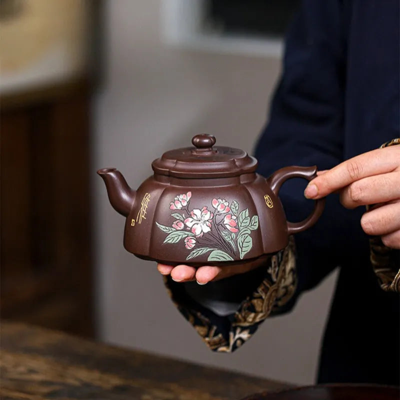 Full Handmade Yixing Zisha Teapot [Qing Xiang Hai Tang] (Zi Jia Ni - 350ml) - YIQIN TEA HOUSE | yiqinteahouse.com | >300ml, full handmade zisha teapot, teapot, teaware