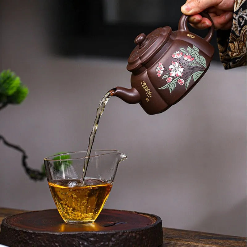 Full Handmade Yixing Zisha Teapot [Qing Xiang Hai Tang] (Zi Jia Ni - 350ml) - YIQIN TEA HOUSE | yiqinteahouse.com | >300ml, full handmade zisha teapot, teapot, teaware