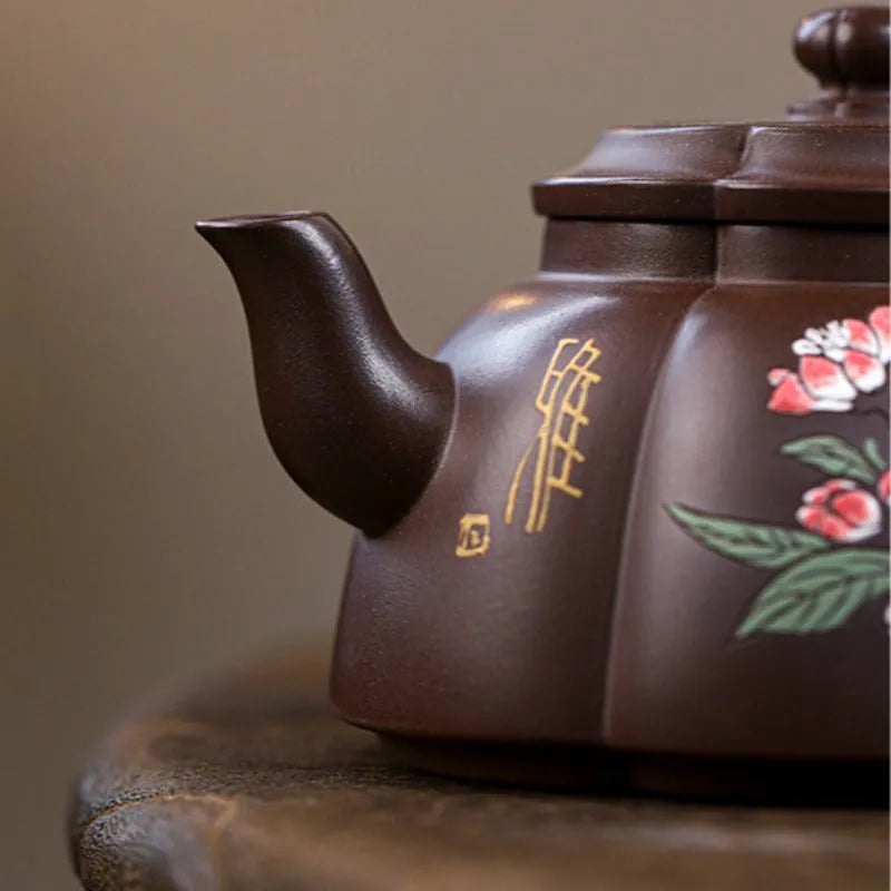 Full Handmade Yixing Zisha Teapot [Qing Xiang Hai Tang] (Zi Jia Ni - 350ml) - YIQIN TEA HOUSE | yiqinteahouse.com | >300ml, full handmade zisha teapot, teapot, teaware