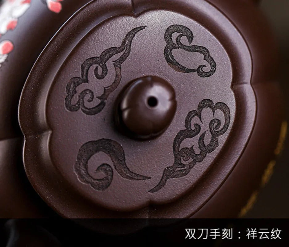 Full Handmade Yixing Zisha Teapot [Qing Xiang Hai Tang] (Zi Jia Ni - 350ml) - YIQIN TEA HOUSE | yiqinteahouse.com | >300ml, full handmade zisha teapot, teapot, teaware