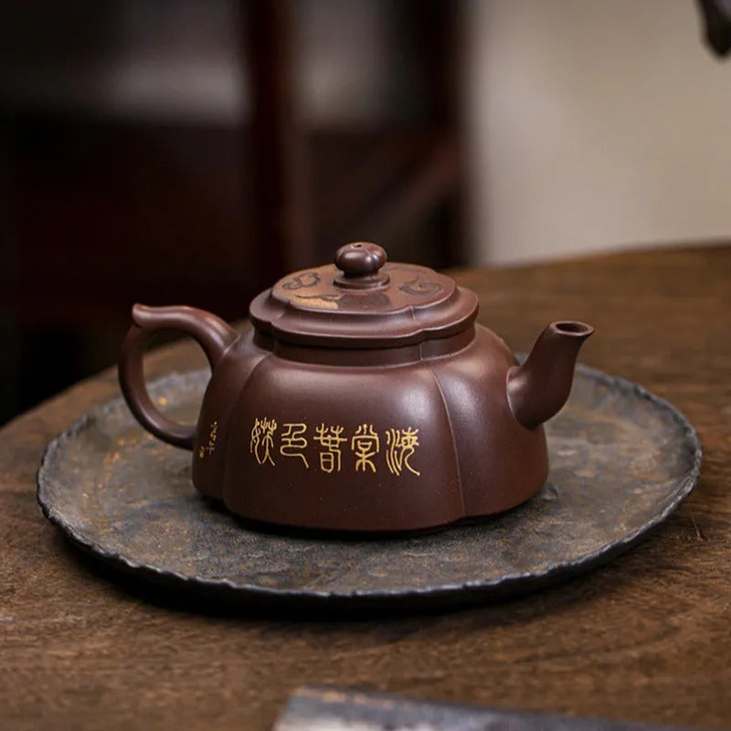 Full Handmade Yixing Zisha Teapot [Qing Xiang Hai Tang] (Zi Jia Ni - 350ml) - YIQIN TEA HOUSE | yiqinteahouse.com | >300ml, full handmade zisha teapot, teapot, teaware