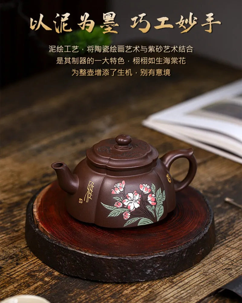 Full Handmade Yixing Zisha Teapot [Qing Xiang Hai Tang] (Zi Jia Ni - 350ml) - YIQIN TEA HOUSE | yiqinteahouse.com | >300ml, full handmade zisha teapot, teapot, teaware