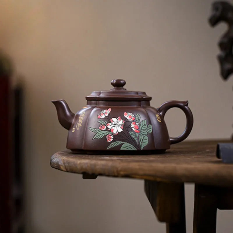 Full Handmade Yixing Zisha Teapot [Qing Xiang Hai Tang] (Zi Jia Ni - 350ml) - YIQIN TEA HOUSE | yiqinteahouse.com | >300ml, full handmade zisha teapot, teapot, teaware