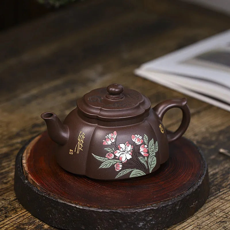 Full Handmade Yixing Zisha Teapot [Qing Xiang Hai Tang] (Zi Jia Ni - 350ml) - YIQIN TEA HOUSE | yiqinteahouse.com | >300ml, full handmade zisha teapot, teapot, teaware