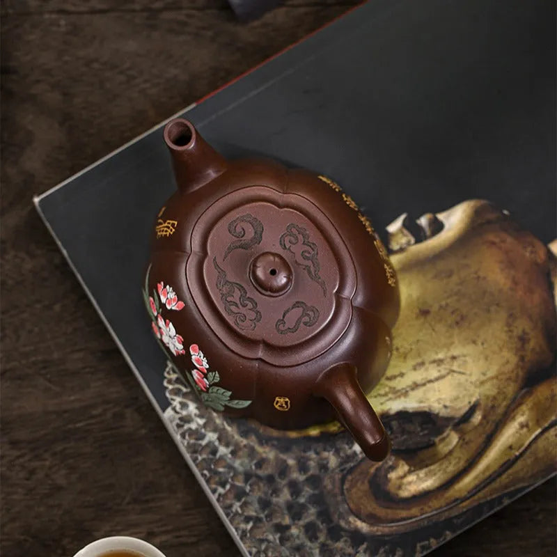 Full Handmade Yixing Zisha Teapot [Qing Xiang Hai Tang] (Zi Jia Ni - 350ml) - YIQIN TEA HOUSE | yiqinteahouse.com | >300ml, full handmade zisha teapot, teapot, teaware