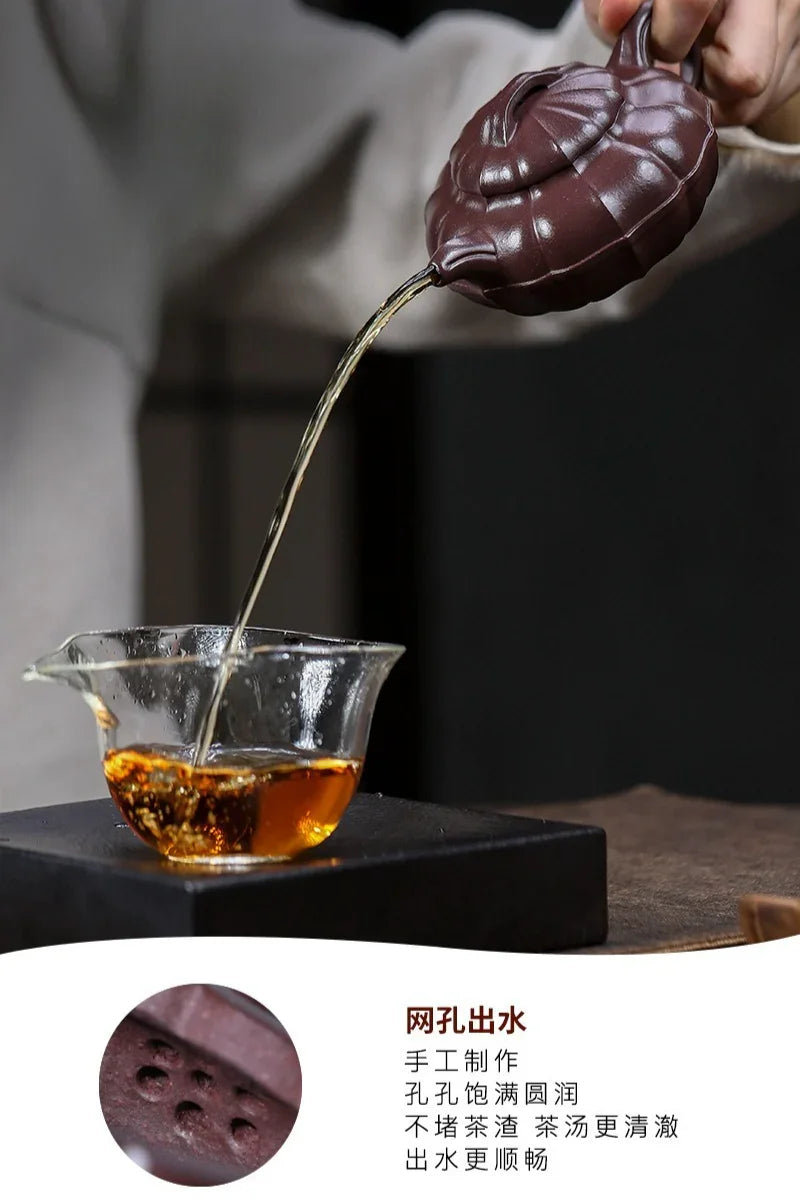 Teko Yixing Zisha Buatan Tangan Sepenuhnya [Qing Yuan] (Zi Ni - 200ml)