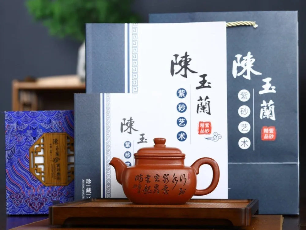 Full Handmade Yixing Zisha Teapot [Qingyu Sifang Pot] (Hong Pi Long - 360ml) - YIQIN TEA HOUSE | yiqinteahouse.com | 200-300ml, full handmade zisha teapot, new arrival, teapot, teaware