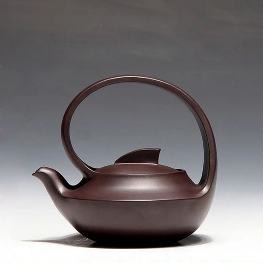 Full Handmade Yixing Zisha Teapot [Qu Hu Tiliang Pot] (Lao Zi Ni - 235/320ml) - YIQIN TEA HOUSE | yiqinteahouse.com | 200-300ml, >300ml, full handmade zisha teapot, new arrival, plain smooth, teapot, teaware