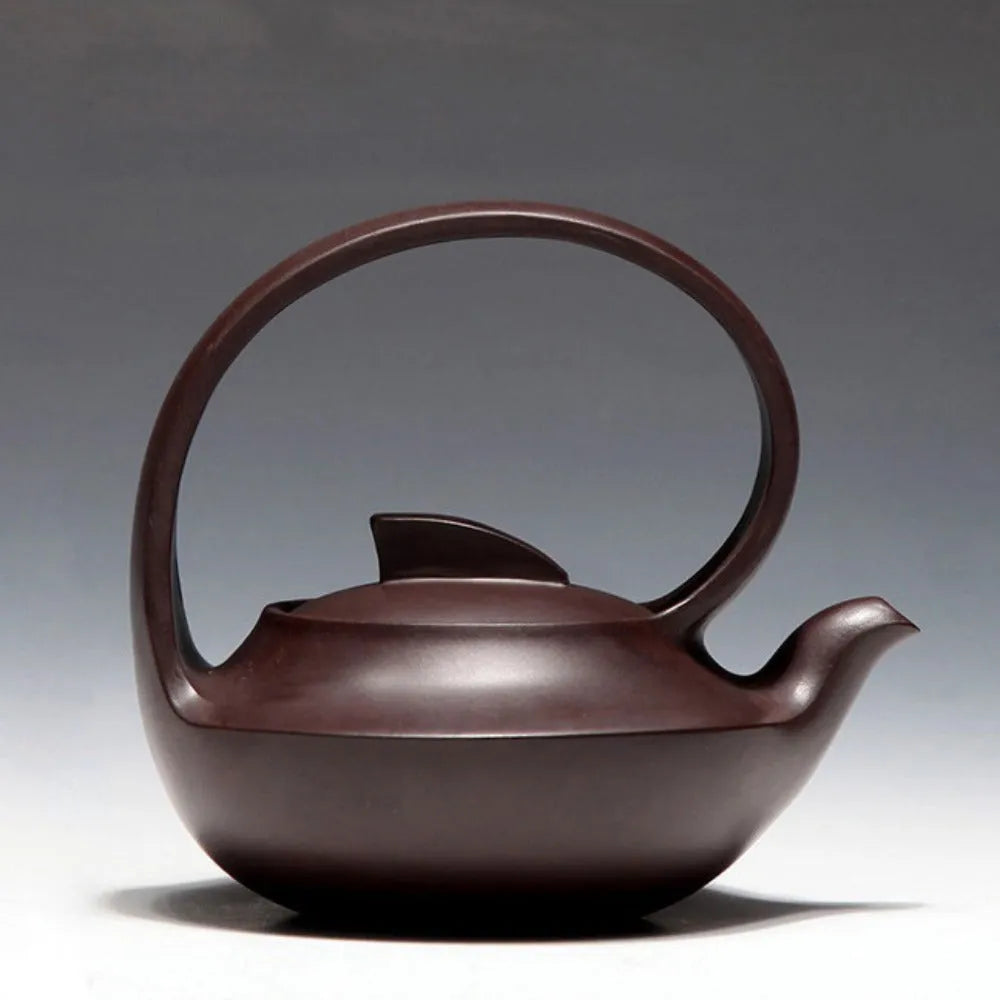 Full Handmade Yixing Zisha Teapot [Qu Hu Tiliang Pot] (Lao Zi Ni - 235/320ml) - YIQIN TEA HOUSE | yiqinteahouse.com | 200-300ml, >300ml, full handmade zisha teapot, new arrival, plain smooth, teapot, teaware