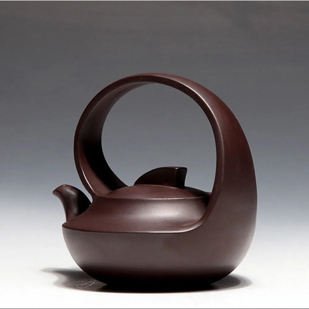 Full Handmade Yixing Zisha Teapot [Qu Hu Tiliang Pot] (Lao Zi Ni - 235/320ml) - YIQIN TEA HOUSE | yiqinteahouse.com | 200-300ml, >300ml, full handmade zisha teapot, new arrival, plain smooth, teapot, teaware