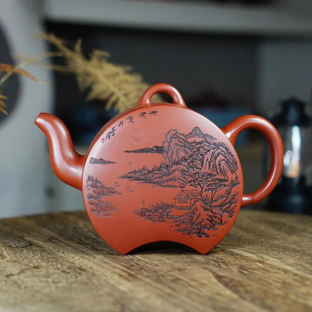 Teko Zisha Yixing Buatan Tangan Sepenuhnya [Que Yue Pot] (Zhu Ni - 450ml)
