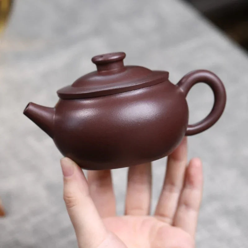 Teko Zisha Yixing Buatan Tangan Sepenuhnya [Periuk Kekayaan & Kemakmuran] (Zi Ni - 180ml)