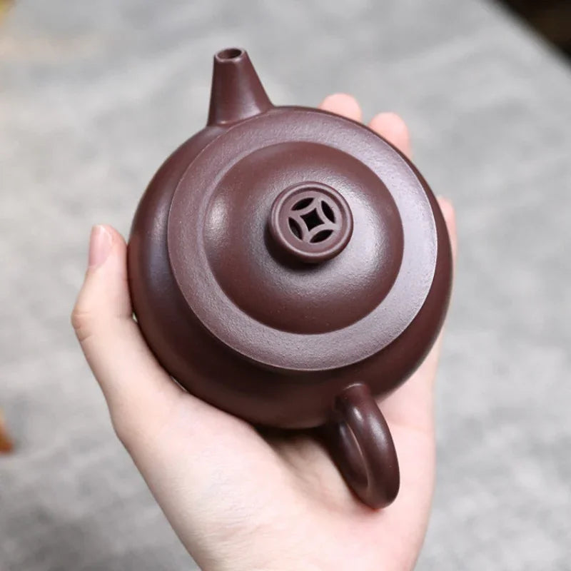 Teko Zisha Yixing Buatan Tangan Sepenuhnya [Periuk Kekayaan & Kemakmuran] (Zi Ni - 180ml)