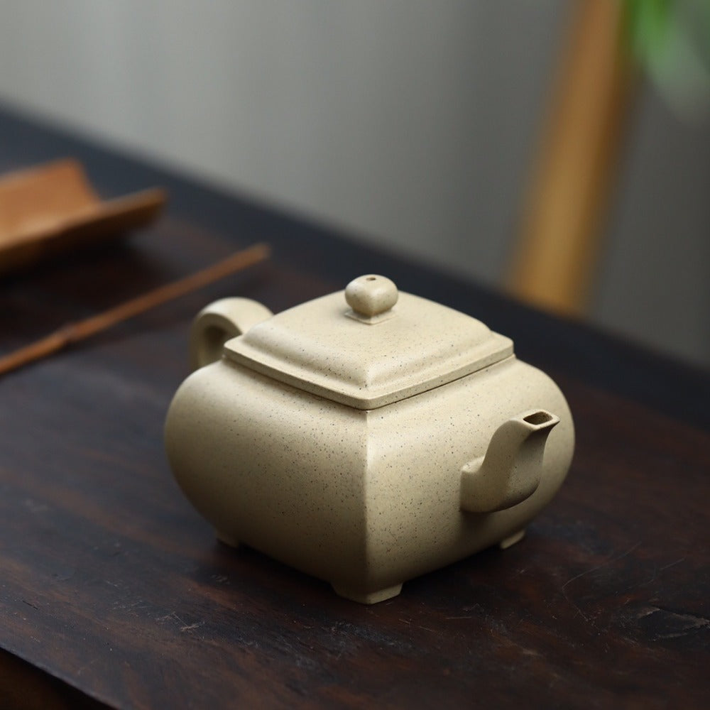 Full Handmade Yixing Zisha Teapot [Rong Fang Pot] (Bensan Lu Ni - 180ml) - YIQIN TEA HOUSE | yiqinteahouse.com | <200ml, full handmade zisha teapot, new arrival, plain smooth, teapot, teaware