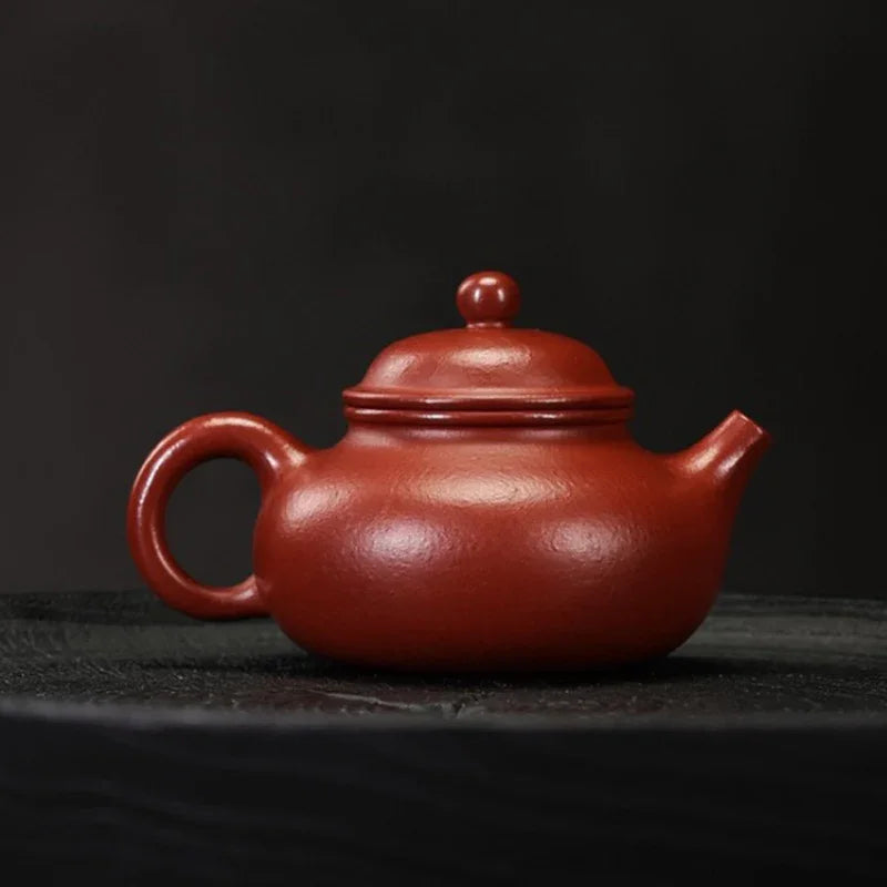 Teko Zisha Yixing Buatan Tangan Sepenuhnya [Rong Tian Pot] (Dahongpao - 130ml)