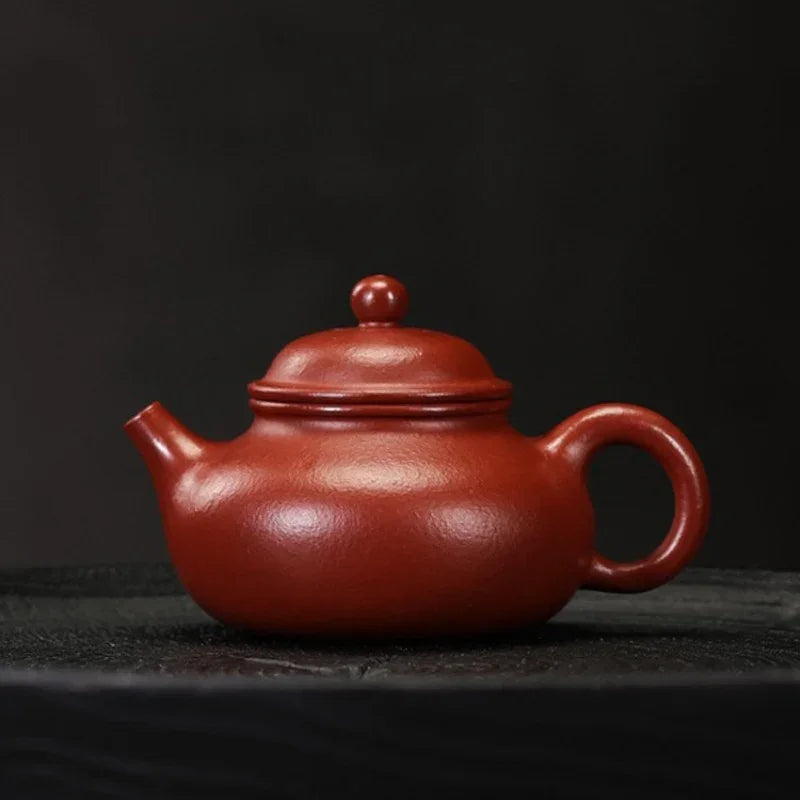 Teko Zisha Yixing Buatan Tangan Sepenuhnya [Rong Tian Pot] (Dahongpao - 130ml)