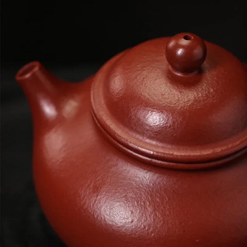 Teko Zisha Yixing Buatan Tangan Sepenuhnya [Rong Tian Pot] (Dahongpao - 130ml)