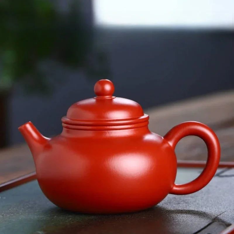 Teko Zisha Yixing Buatan Tangan Sepenuhnya [Rong Tian Pot] (Dahongpao - 200ml)