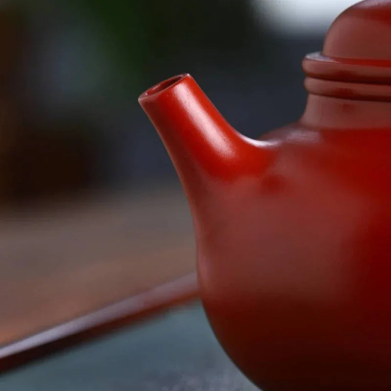Teko Zisha Yixing Buatan Tangan Sepenuhnya [Rong Tian Pot] (Dahongpao - 200ml)