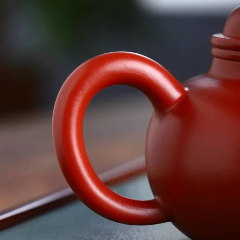 Teko Zisha Yixing Buatan Tangan Sepenuhnya [Rong Tian Pot] (Dahongpao - 200ml)