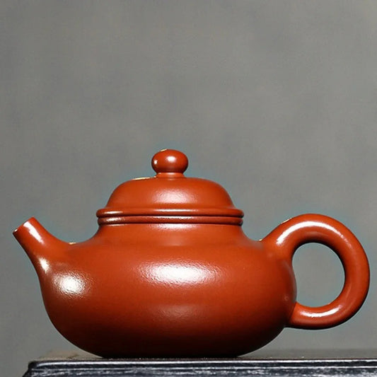 Teko Zisha Yixing Buatan Tangan Sepenuhnya [Rong Tian Pot] (Dahongpao - 210ml)