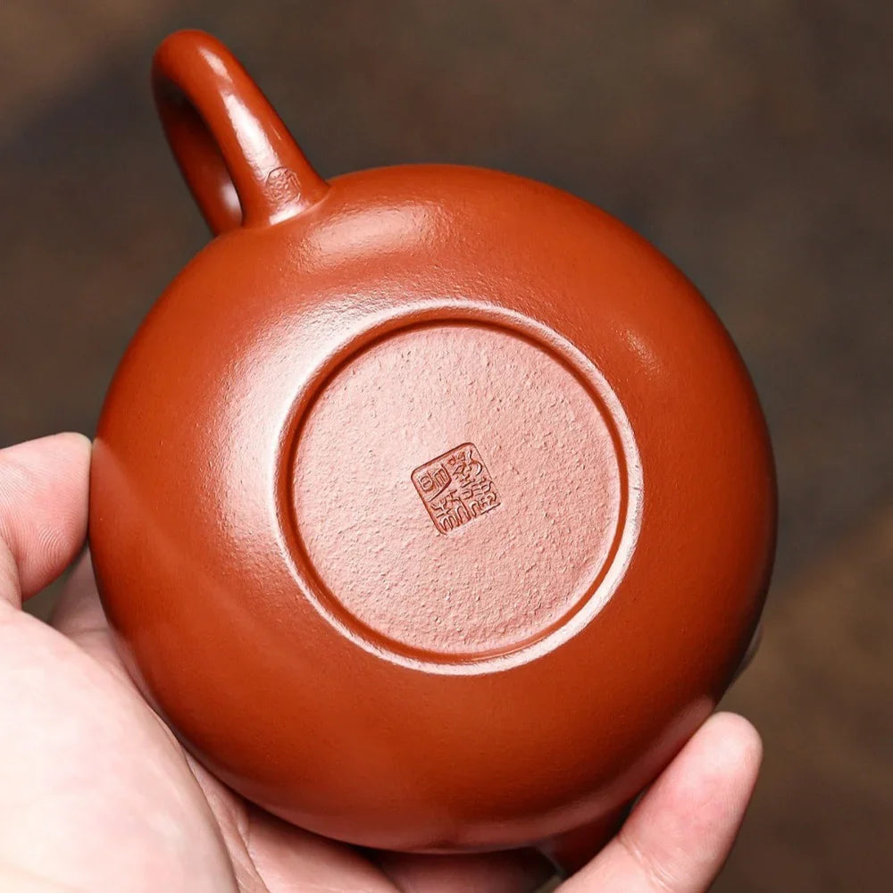 Teko Zisha Yixing Buatan Tangan Sepenuhnya [Rong Tian Pot] (Dahongpao - 210ml)